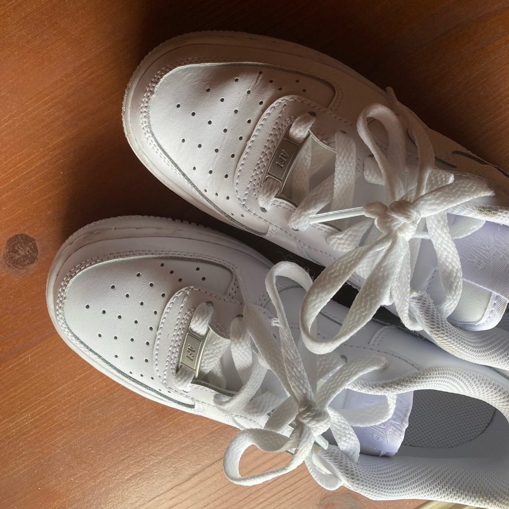 Nike Big Kids’ Air Force 1 Low Casual Shoes in White